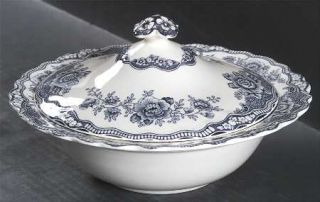 Crown Ducal Bristol Dove Grey Round Covered Vegetable, Fine China Dinnerware   D