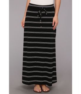 Seven7 Jeans Baby Striped Slit Skirt Womens Skirt (Black)