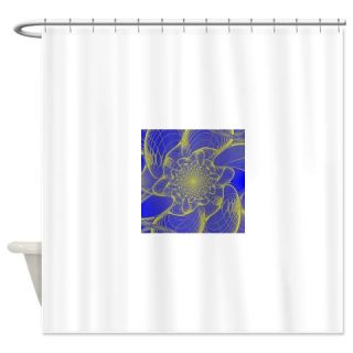  Abstract Gold & Blue Fractal Backgr Shower Curtain  Use code FREECART at Checkout