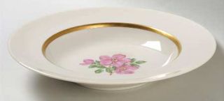 Franciscan Cherokee Rose Wide Gold Band Rim Soup Bowl, Fine China Dinnerware   P