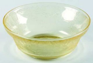 Hazel Atlas Florentine #2 Yellow Fruit/Dessert Bowl   Yellow, Depression Glass