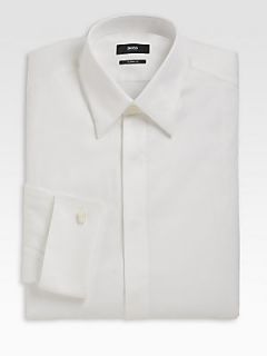 BOSS HUGO BOSS Laurence Cotton Dress Shirt   White