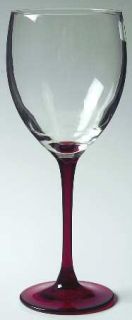 Cristal DArques Durand Cherry Water Goblet   Red Stem, Plain Bowl