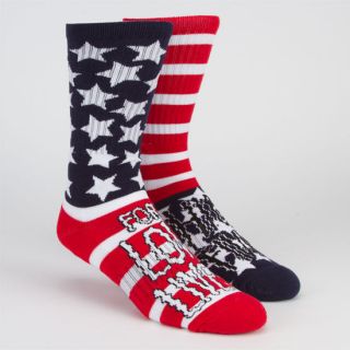 Low Life Mens Crew Socks Red/White/Blue One Size For Men 233430948