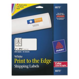 Avery Labels: Shipping Labels for Color Laser & Copier, 2 x 3 3/4, Matte White,
