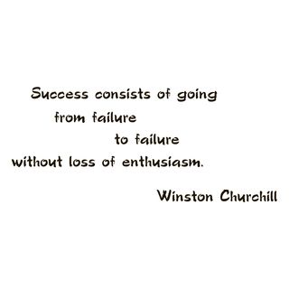 Motivational Quote Success Consists Of Black Vinyl Wall Decal Sticker (BlackTheme Success consists of going from failure to failure without loss of enthusiasm   Winston Churchill quoteEasy to applyDimensions 22 inches wide x 35 inches long )