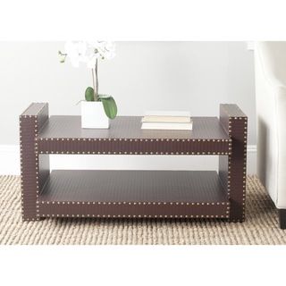 Safavieh Garson Brown Crocodile Coffee Table (BrownMaterials: Iron, MDF and PUFinish: BrownDimensions: 18.9 inches high x 39.37 inches wide x 23.62 inches deepThis product will ship to you in 1 box.Furniture arrives fully assembled )