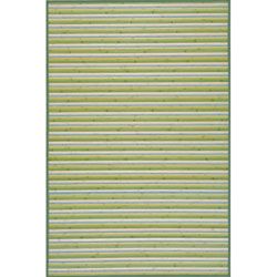 Handmade Lime Green Stripe Bamboo Rug (4 X 6) (GreenPattern: GeometricMeasures 0.125 inch thickTip: We recommend the use of a non skid pad to keep the rug in place on smooth surfaces.All rug sizes are approximate. Due to the difference of monitor colors, 
