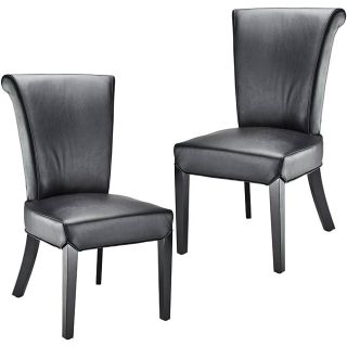 Safavieh Madison Black Leather Side Chairs (set Of 2) (BlackBi cast leather upholsterySeat height: 18.1 inchesEach chair measures 38.8 inches high x 26 inches wide x 21.3 inches deepChairs arrive fully assembledAvoid placing your furniture in direct sunli