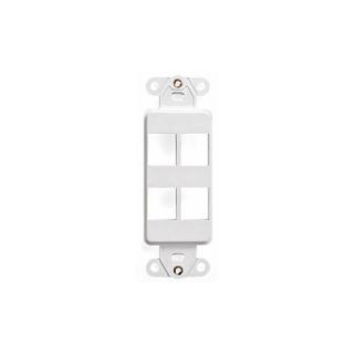 Leviton 41644W Electrical Wall Plate, QuickPort Decora Insert, Four Port White