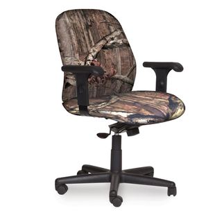 Allegra Upholstered Management Chair (Mossy Oak?? Break Up Infinity??, black baseWeight capacity: 250 lbsDimensions: 40.75 44.5 inches high x 26 inches wide x 26 inches deepSeat dimensions: 19 inches deep x 21.75 inches wideBack size: 19.75 inches wide x 