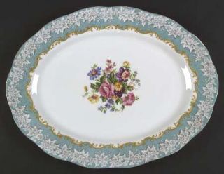Royal Albert Enchantment 15 Oval Serving Platter, Fine China Dinnerware   White