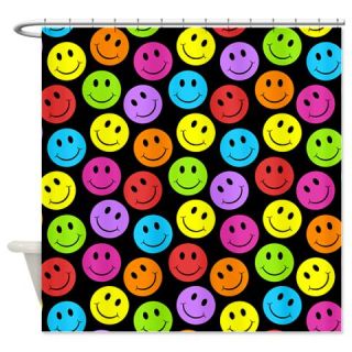 CafePress Happy Colorful Smiley Faces Pattern Shower Curtain Free Shipping! Use code FREECART at Checkout!