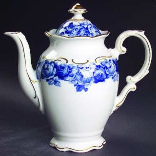Schumann   Bavaria Heirloom Blue Mini Coffee Pot & Lid, Fine China Dinnerware  