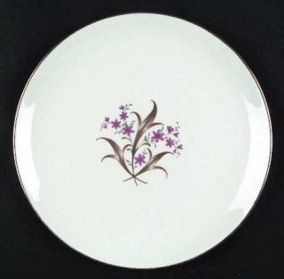 Royal Jackson Alsace Dinner Plate, Fine China Dinnerware   Purple Flowers, Gold