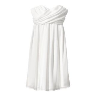 TEVOLIO Womens Satin Strapless Dress   Off White   6