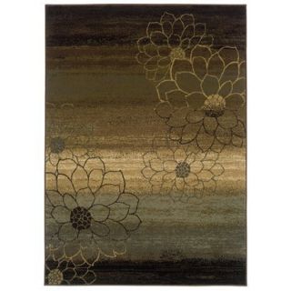 Abstract Floral Area Rug   Brown (53x76)