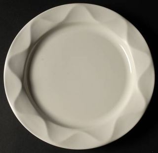 Dansk Origami Talc Dinner Plate, Fine China Dinnerware   White, Embossed Wavy Ri