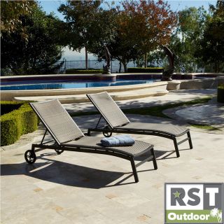 Rst Outdoor Zen Chaise Lounger Patio Furniture (set Of 2) (EspressoMaterials: Cast aluminum, eco friendly recyclable, hand woven polyethylene rattan wickerWeather resistant UV protection Adjustable legs/back Wheels Dimensions: 10 inches high x 24 inches w