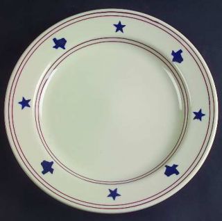 Hartstone Texas Proud Dinner Plate, Fine China Dinnerware   Blue Stars&Rings,Tex