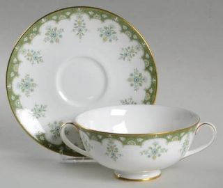 Royal Doulton Ashmont Footed Cream Soup Bowl & Cup Saucer Set, Fine China Dinner