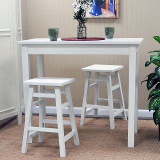 Carolina Chair and Table Co Tavern 3 Piece White Pub Table Set   with Tavern