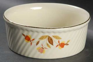 Hall Autumn Leaf 6 Inch Round 2 Pint French Baker, Fine China Dinnerware   Orang