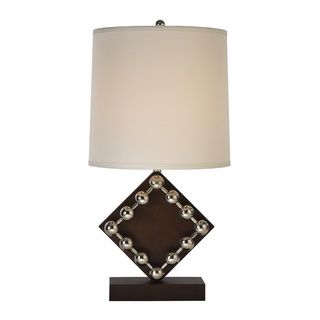 Sheffield 1 light Espresso Wood/ Stainless Steel Table Lamp