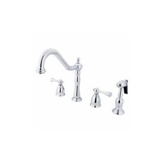 Elements of Design EB1791BLBS New Orleans Two Handle Kitchen Faucet With Spray