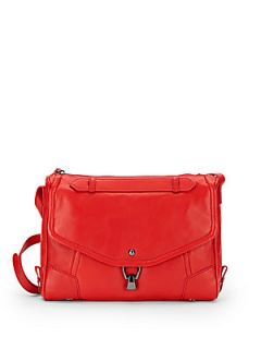 Alexa Leather Convertible Crossbody Bag   Red