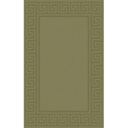 Hand woven Hand carved Greeky Green Wool Rug (5 X 8)