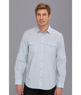 Calvin Klein Jeans Check L/S Button Shirt Mens Long Sleeve Button Up (Blue)