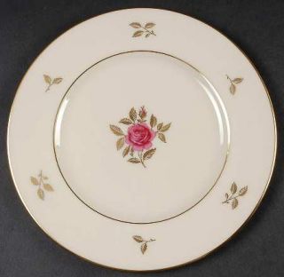 Lenox China Rhodora Dinner Plate, Fine China Dinnerware   Gold Leaves,Pink Rose