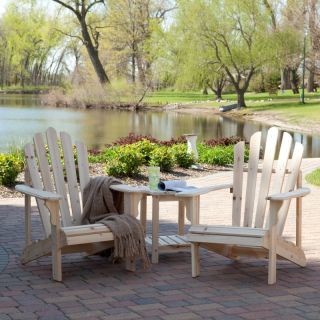 Hayneedle Coral Coast Adirondack Chair Set with FREE Side Table   Natural
