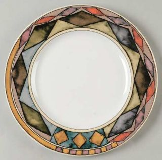 Sasaki China Palazzo Dinner Plate, Fine China Dinnerware   Multicolor Diamond An