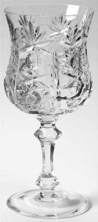 Gorham Accolade Clear Water Goblet   Cut Star, Dot & Fan Design On Bowl