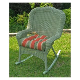 Chelsea Wicker Resin Patio Rocking Chair Antique Moss   3182 AM