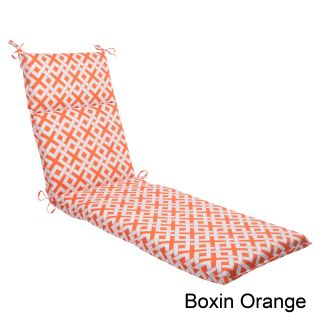 Pillow Perfect Boxin Polyester Outdoor Chaise Lounge Cushion (Black, green, orangeMaterials: 100 percent spun polyesterFill: 100 percent polyester fiberClosure: Sewn seamWeather resistant: YesUV protection Care instructions: Spot clean/hand wash with mild