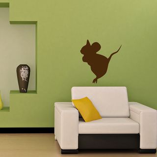 Mouse Animal Beast Wall Vinyl Decal Art Design Murals Interior Decor Sticker (Glossy brownEasy to applyDimensions: 25 inches wide x 35 inches long )