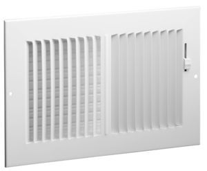 Hart Cooley 682 10x6 W HVAC Register, 10 W x 6 H, TwoWay Steel for Sidewall/Ceiling White (043829)