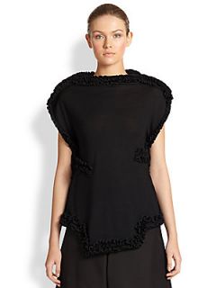 Comme des Garcons Ruffle Top   Black