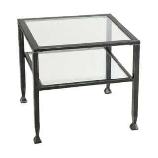 Accent Table: Distressed Metal Cocktail Table   Black