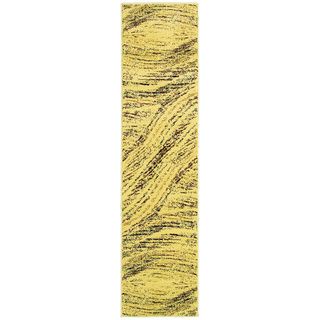Cream/ Brown Abstract Runner Rug (22 X 71)