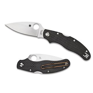 Spyderco Caly 3 Carbon Fiber Pocket Knife (BlackBlade materials: ZDP 189Handle materials: Carbon fiberBlade length: 3.4 inchesHandle length: 4.25 inchesDimensions: 6.5 inches ong x 2.5 inches wide x 1 inch deepWeight: 3 ouncesBefore purchasing this produc