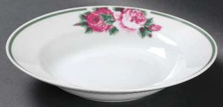 Gibson Designs Bouquet Coupe Soup Bowl, Fine China Dinnerware   Pink Floral Bord