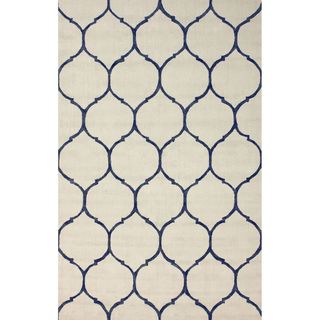 Nuloom Handmade Trellis Ivory Cotton Rug (5 X 8) (BluePattern: AbstractTip: We recommend the use of a non skid pad to keep the rug in place on smooth surfaces.All rug sizes are approximate. Due to the difference of monitor colors, some rug colors may vary