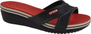 Womens Crocs Crocband Wedge   Navy/Red Casual Shoes