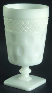 Unknown Crystal Unk5456 Milkglass Iced Tea   Thumbprint/Crosshatch, Wafer Stem