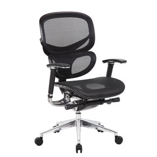 Boss Contemporary Ergonomic Black Mesh Chair (BlackDimensions: 27 inches wide x 27 inches deep x 40 to 45 inches highMaterials: Mesh/chromeModel: B6888 BKWeight capacity: 250 poundsSeat Size: 20.5 inches wide x 20 inches deepSeat height: 19 to 22 inches h