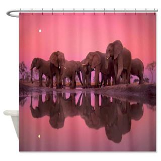CafePress Sunset Elephants Shower Curtain Free Shipping! Use code FREECART at Checkout!